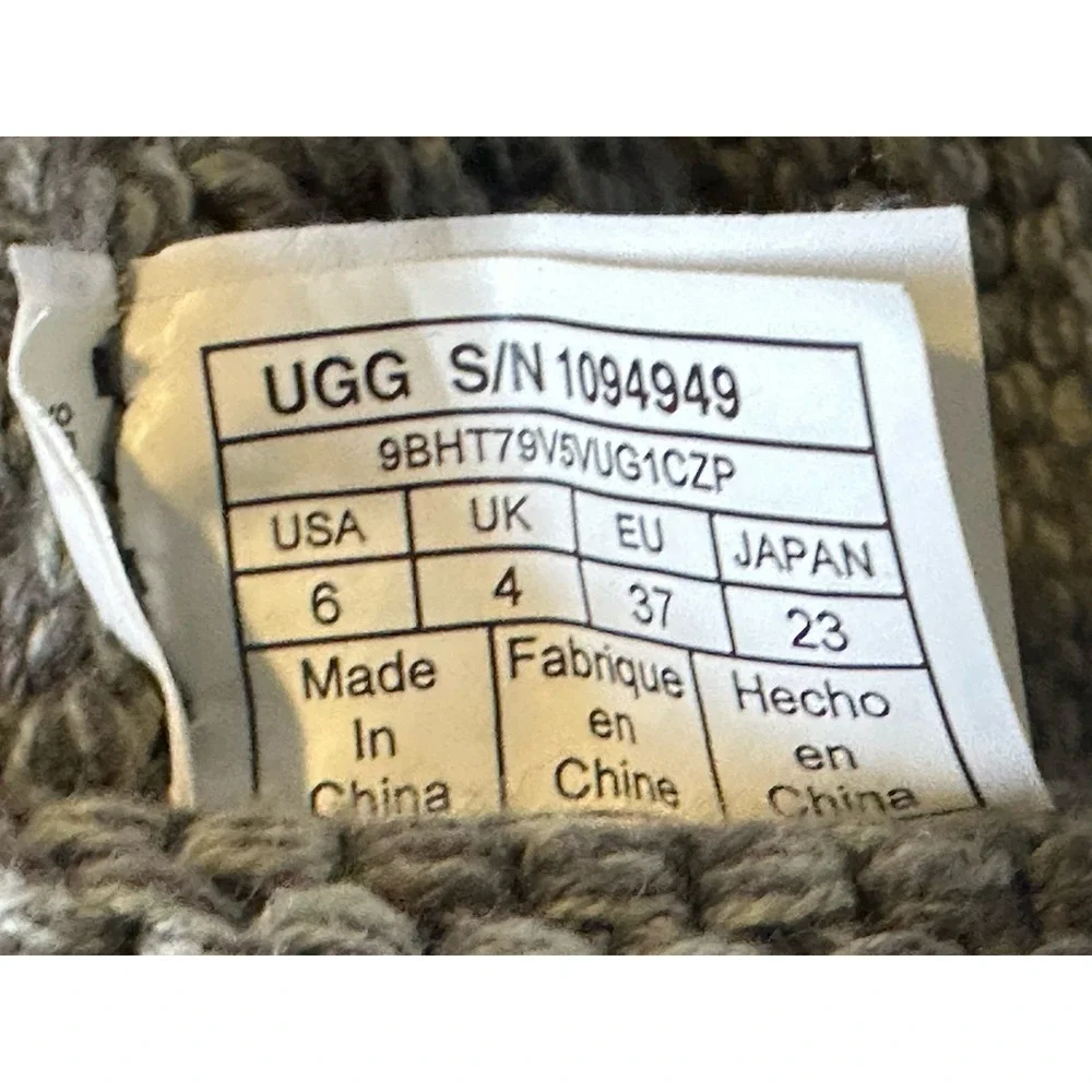 New‎ UGG Australia Purl Cardy Knit Winter Boots UGGPURE Womens's US 6 EU 37 Gray